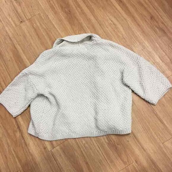 LOFT Womens Sweater Size Small Gold Sparkle Beige Silver Cardigan Ann Taylor NEW - Picture 4 of 5